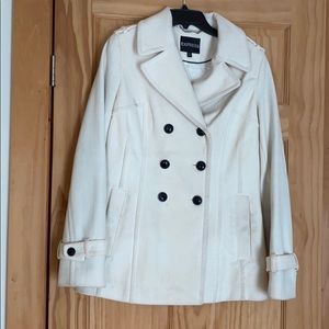 White/Cream Pea Coat - Medium